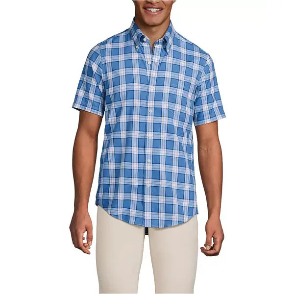 Lands' End Men's Tall Short Sleeve No Iron Twill Shirt