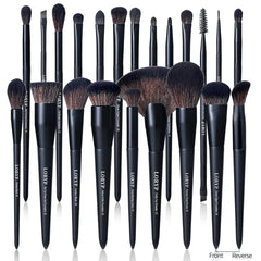 LORYP Makeup Brushes Set Labeled 18 Piece Face and Eye Brush Set Ultra soft hair Foundation, Concealer, Blush, Contour, Blending, Eyeshadow Brush kit