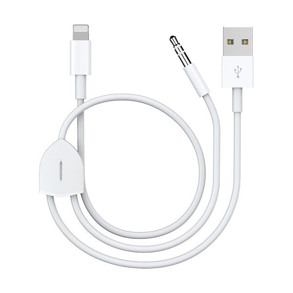 Maxder Cable 2-In-1 Audio & Charging 1.2m For iPhone / iPad - White