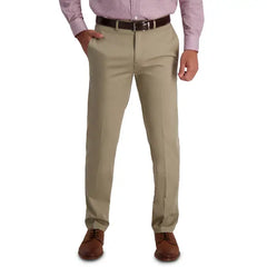 Haggar Men’s Iron Free Premium Khaki Straight-Fit Flat-Front Pant