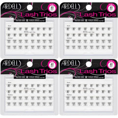 Ardell Cluster Lashes Individual Lashes, Lash Trios - Black, Reusable DIY Lash Clusters, Eyelash Extensions, 4 Pack