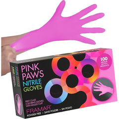 FRAMAR Pink Gloves Disposable Latex Free Pink Nitrile Gloves