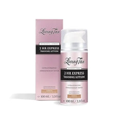 Loving Tan NEW 2 Hr Express Self Tanning Body Lotion, Medium Hydrating Natural-Looking Glow Sunless Self Tanner, Streak Free, Dermatologist Tested, Lightweight