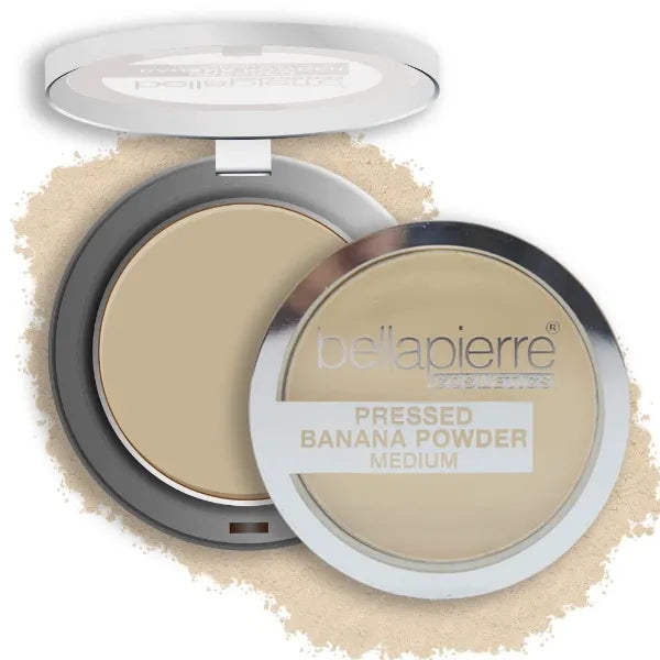 Bellapierre Pressed Banana Setting Powder – Compact Color-Correcting Banana Powder, Matte Translucent Finish, Under-Eye Brightening Baking Powder, Talc-Free, Lightweight – 0.28 oz