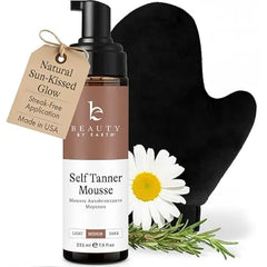 Beauty by Earth Self Tanner Tanning Mousse Kit USA Made with Natural, Organic Ingredients Self Tanner Mousse and Mitt, Tan Kit, Fake Tan Tanning Foam, Sunless Tanners Best Sellers