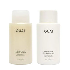 OUAI Fine Shampoo and Conditioner Set Sulfate Free Shampoo and Conditioner for Women & Men Made with Keratin, Marshmallow Root, Shea Butter & Avocado Oil Free of Parabens & Phthalates