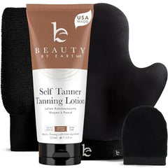 Beauty by Earth Self Tanner with Tanning Mitt USA Made Sunless Self Tanning Lotion Organic Ingredients