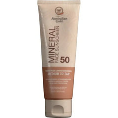 Australian Gold Tinted Mineral Face Sunscreen SPF 50, 2.5 Fl Oz