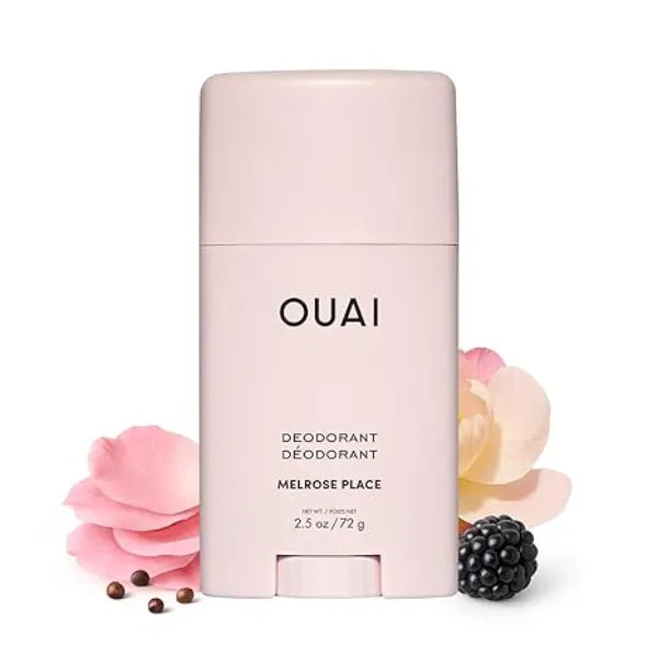OUAI Aluminum Free Deodorant Women's Deodorant with 24 Hour Odor Control & Invisible Application Enriched with Notes of Rose, Berry, Lychee & Pink Peppercorn