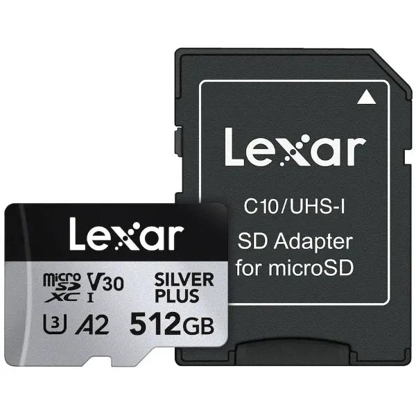 Lexar Professional Silver Plus 512GB microSD Memory Card - 205MB/s with Adapter