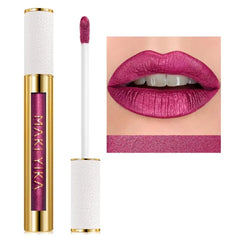 MAKI YIKA Metallic Pink Lipstick Long Lasting Hot Pink Lipsticks for Women, High Shine Glitter Lipstick No Smudge Transferproof Liquid Lip Gloss
