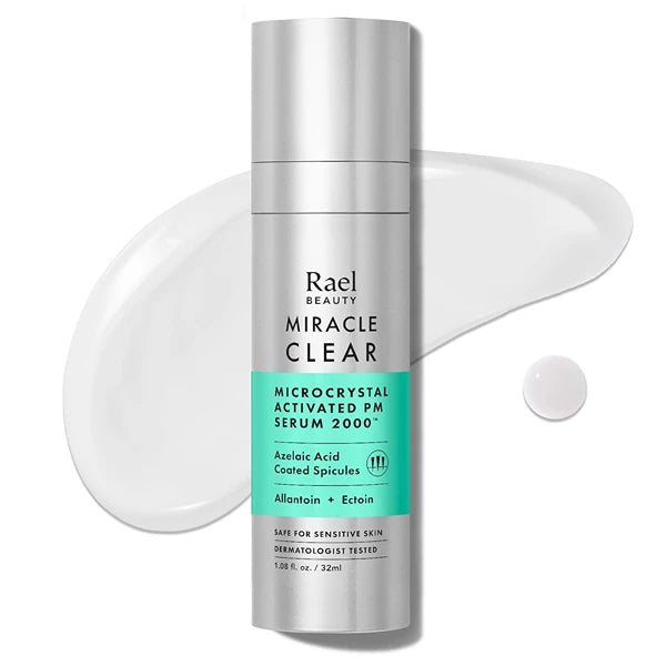 Rael Face Exfoliator, Miracle Clear – Exfoliating Serum with 15% AHA/BHA/PHA Complex and Hyaluronic Acid, Hydration, Korean Skin Care