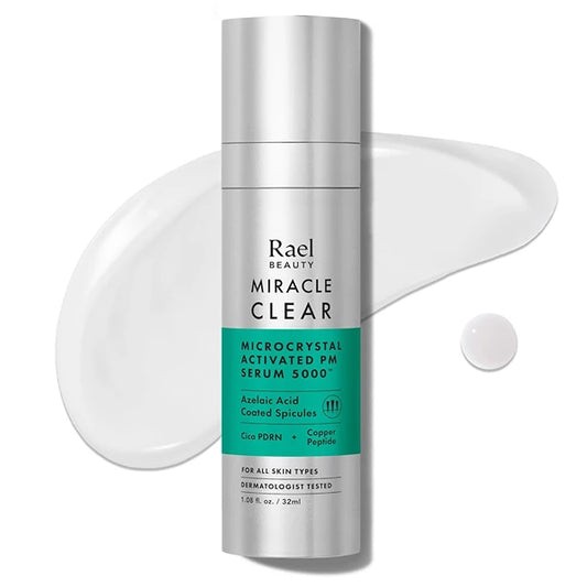 Rael Face Exfoliator, Miracle Clear – Exfoliating Serum with 15% AHA/BHA/PHA Complex and Hyaluronic Acid, Hydration, Korean Skin Care