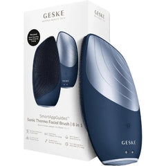 GESKE SmartAppGuided Sonic Thermo Facial Brush 6 in 1 Skin Cleansing Brush with Thermal Function Electric Facial Massager