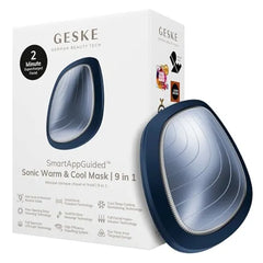 GESKE SmartAppGuided Sonic Warm & Cool Mask 9 in 1Beauty LED Face Mask Facial Glow Full Spectrum LED Light Best Face Massager Vibrating Mask Warm and Cold Skincare