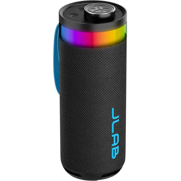 JLab Go Party Portable Bluetooth Speaker – 10W Power, 16+ Hours Playtime, IP56 Waterproof, RGB LED Lighting & App Control