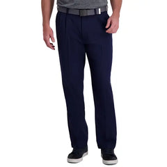 Haggar Men Performance Flex Classic Fit Pleat Front Pant