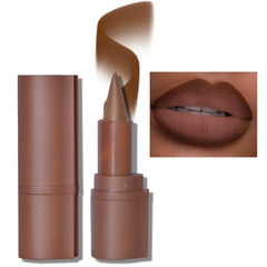 Erinde 2-in-1 Lip Liner and Lipstick Lip Combo Set, Matte Nude Dark Brown Red Lip Liner Creamy Lip Pencil Crayon, High Pigmented Long lasting Lipstick Makeup