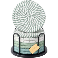 Lazebox Coasters Set of 8 for Drinks, 4 Inch Large Coasters for Coffee Table, Tabletop Protection for Hot & Cold Drinks, Versatile Coasters for Home Decor, Non Slip & Easy to Clean