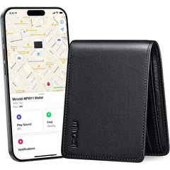 Miroddi Genuine Leather Wallet with Smart Tracker - Minimalist RFID Blocking for Men & Boys