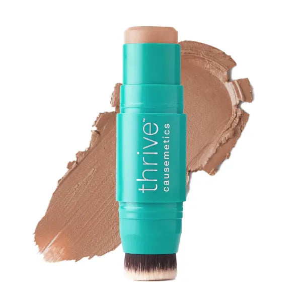 Thrive Causemetics Triple Threat Color Stick: Cream Bronzer & Contour Stick with Vitamin E, Evening Primrose Oil, Waterproof Smudge Proof Face Makeup Formula