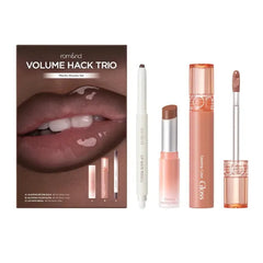 rom&nd Volume Hack Trio Set | Plumping, Hydrating K-Beauty Lip Kit for High-Shine, Plumping Gloss, Hydrating Balm & Smooth Liner