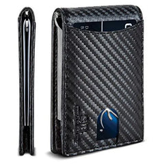 Serman Brands Money Clip Slim Wallet - RFID Blocking Minimalist Bifold for Men, Thin Front Pocket Design