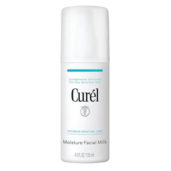Curel Japanese Skin Care Moisture Facial Milk Moisturizer Daily Face Lotion for Dry Sensitive Skin, pH Balanced, Unscented Advanced Ceramide Care Face Cream without Drying Alcohols