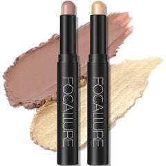 FOCALLURE 2 Pcs Cream Eyeshadow Stick,Brightener Eyeshadow Pencil Crayon,Highlighter Eye Shadow Stick Sets with Crease-proof Formula,Long Lasting Waterproof Eye Shadow Make Up