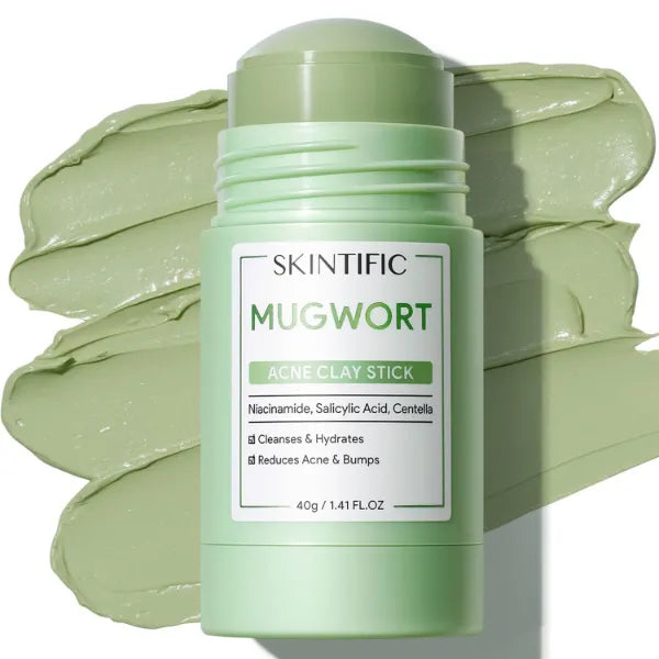 SKINTIFIC Mugwort & Volcano Clay Stick Face Mask – Deep Pore Cleansing, Blackhead Removal, Redness Soothing, Non-Drying Wash-Off Skincare