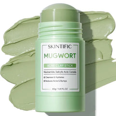 SKINTIFIC Mugwort & Volcano Clay Stick Face Mask – Deep Pore Cleansing, Blackhead Removal, Redness Soothing, Non-Drying Wash-Off Skincare