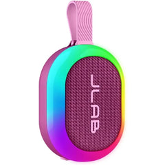 JLab Pop Party Portable Bluetooth Speaker – 8+ Hours Playtime, IP55 Waterproof, RGB LED Lights, Multi-Speaker Sync & App Control