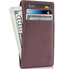 Access Denied RFID Blocking Front Pocket Wallet - Mini Slim Leather Card Holder