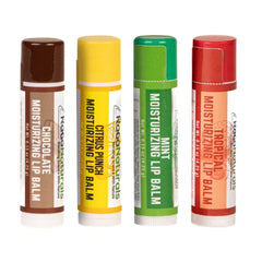 RaGaNaturals Natural Lip Balm (4 Pack) – Chocolate, Mint, Tropical, Lemon & Unscented, Hydrating Beeswax Formula with Shea Butter, Jojoba Oil & Vitamin E, Handmade in USA