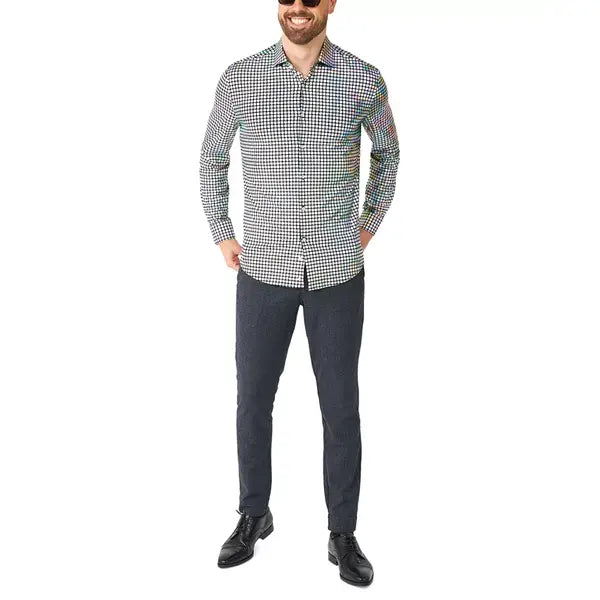 OppoSuits Men's Shiny Golden Theme Party Shirts