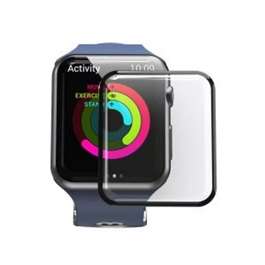 MyBat 3D Carbon Fiber Tempered Glass Screen Protector For Apple Watch S7 45MM