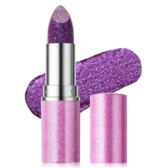 Erinde Glitter Shine Lipstick, Pearl Diamond Shimmery Creamy Lipcolor, Hydrating Glimmer Finish Lipsticks with Creamy Texture, Long Lasting High Pigmented Metallic Lip Stick Lip Stain