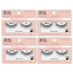 Ardell Naked Lashes Natural 423 with Invisiband – Natural False Eyelashes, Lightweight Strip Lashes for Soft Volume, 4 Pairs