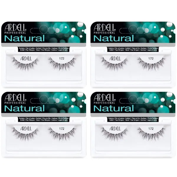 Ardell Natural Lashes - Reusable, Natural Look Fake Eyelashes, Long-Lasting Eyelashes for Everyday Wear, 4 Pack