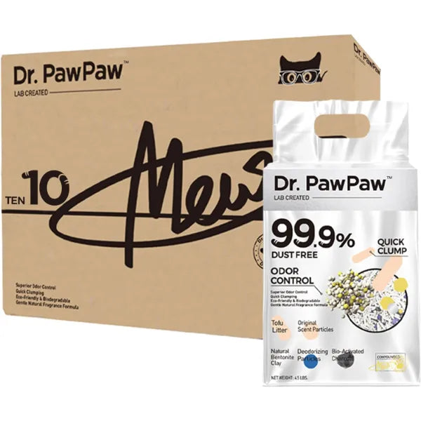 Dr. PawPaw Tofu Cat Litter 45 Lbs, Clumping Cat Litter, Natural Tofu Scent, Dust Free Keep Kitty Tidy, Superior Odor Control Keep Step Fresh