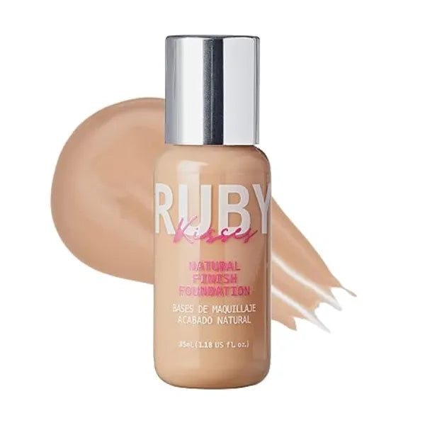Ruby Kisses Liquid Foundation Medium Coverage, Lightweight, Natural Finish, Face Makeup for All Skin Type, Korean Makeup