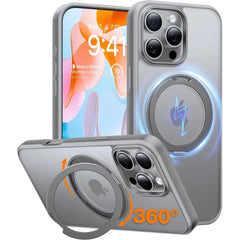 TORRAS Upgraded 360 Rotatable Magnetic Ring for iPhone 16 Pro Max & 17 Pro Max Case, Fit for MagSafe with Stand Ring Holder, Mil-Grade Shockproof Translucent for iPhone 16 Pro Max & 17 Pro Max Phone Case Ostand