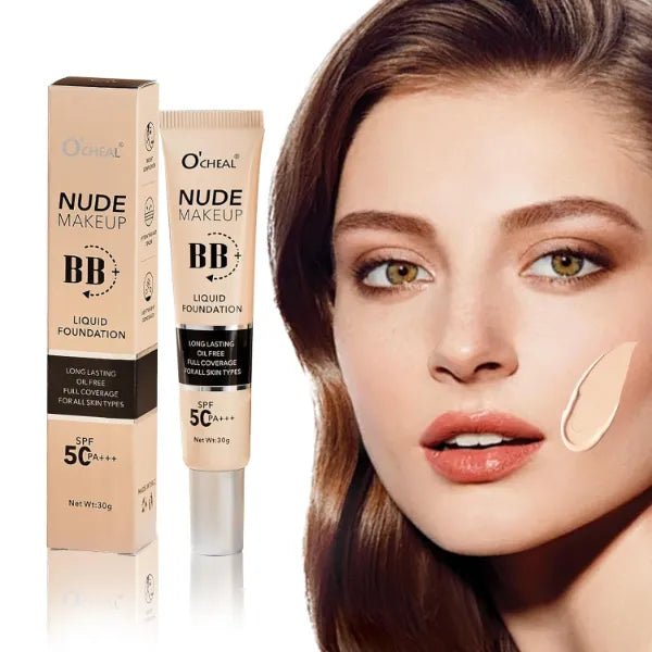 O'CHEAL BB Cream with SPF 50+ | Full Coverage Tinted Moisturizer with Buildable Concealer Powder Foundation, Oil-Free, Hydrating & Matte Finish | Vegan, Cruelty-Free, for All Skin Types