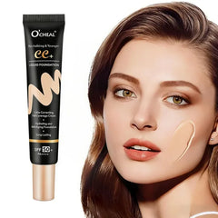 O'CHEAL CC Cream with SPF 50+, Hydrating Color Correcting Cream Full Coverage Lightweight Powder Foundation, Waterproof Long Lasting Pre-makeup Primer Facial Concealer Refine Skin Texture
