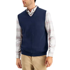 Club Room Men's Solid V-Neck Sweater Vest