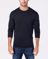Men's Solid Crew Neck Merino Wool Blend Sweater