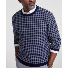 Men's Clean Check Merino Sweater