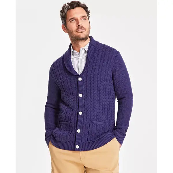 Men's Chunky Shawl Collar Cardigan Sweater