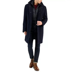 Men's Classic-Fit Bib Wool Blend Overcoat