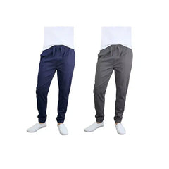 Galaxy By Harvic Men's Basic Stretch Twill Joggers, Pack of 2